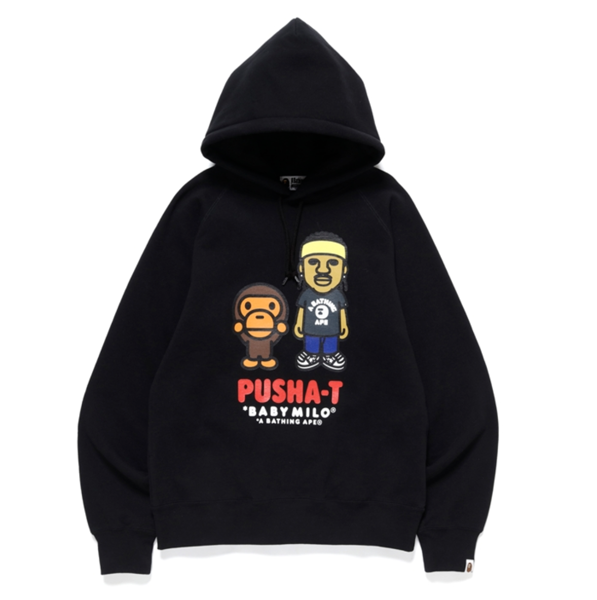 베이프 A BATHING APE® x PUSHA-T 풀오버 후드티 블랙,화이트 : 도쿄앤샵