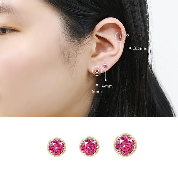 PG570 라운드루비 14K 골드피어싱 금귀걸이 gold piercing 금피어싱 : 시크릿엠...피플스파티