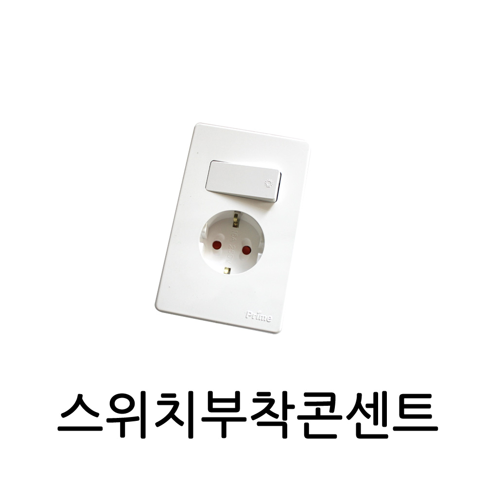 프라임 알파 스위치부콘센트 스위치부착콘센트 : 프라임전기조명몰