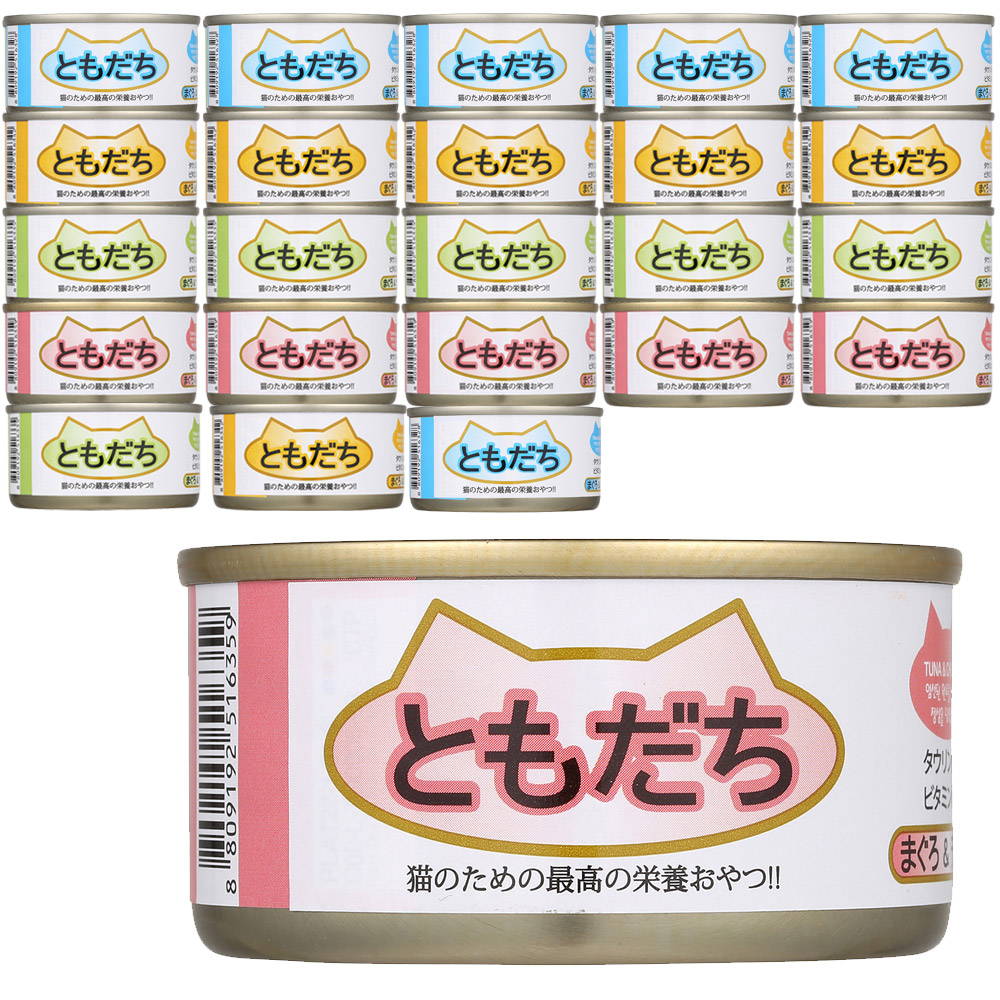 토모다찌 캔 고양이 캔 간식 콤보, 80g, 24개 : 위아펫