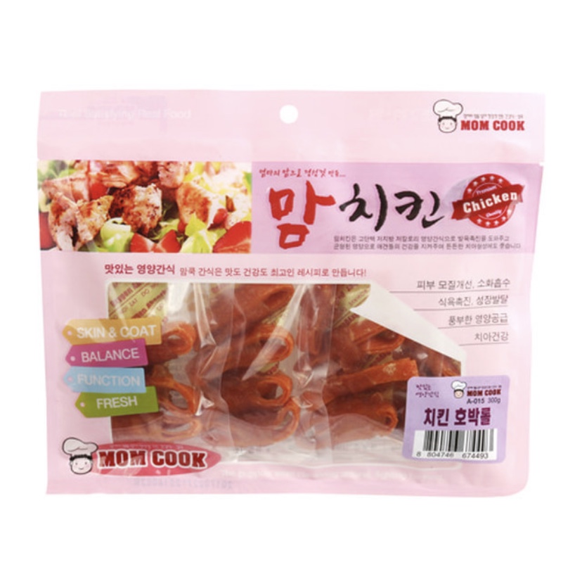 맘쿡치킨 치킨호박롤 300g /애견간식 : 워리 나비