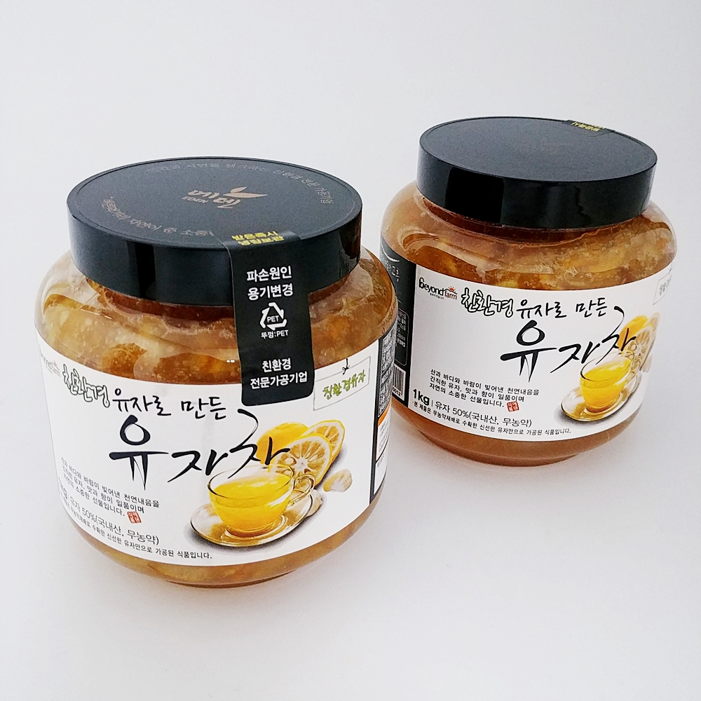 고흥 유자차 유자청 에덴식품 1kg 2개 정백당 : 푸른샵