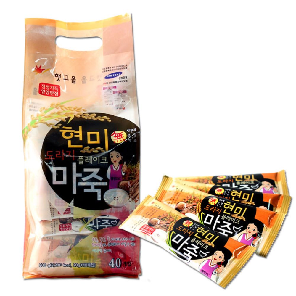 햇고을 국내산 현미플레이크 마죽 20g 40포 간편한 영양식 : 메스티지