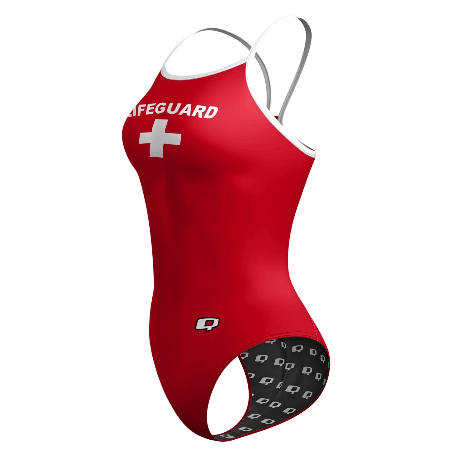 큐스윔 웨어 원피스 수영복 라이프가드 스키니 스트랩(QSWIM WEAR LIFEGUARD SKINNY STRAP) : 포텐슈