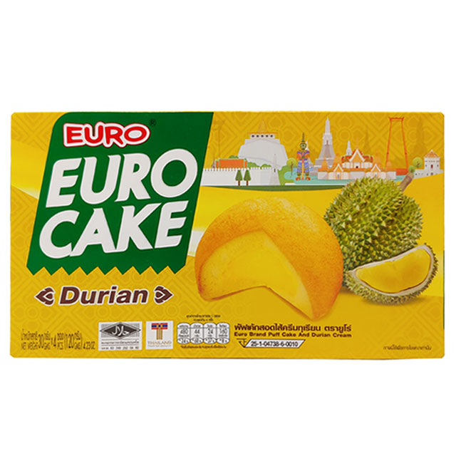 태국과자 유로 두리안 커스타드 케이크 120g Durian Euro cake custard 아시아마트 : 아시아마트스토어