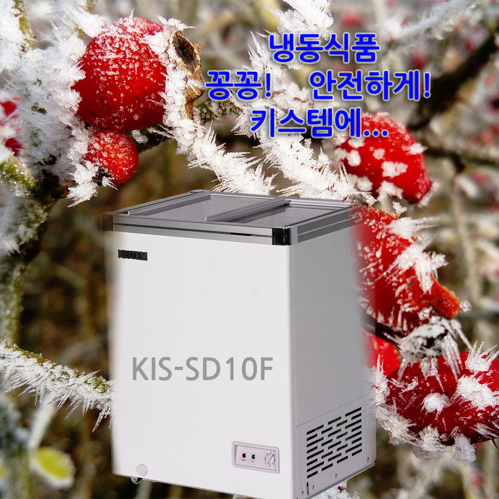 소형냉동고 아이스크림 미니 100L 키스템 유리 KIS-SD10F 마트 카페 축제 학원 고기집 식자재 건어물 제철생선 : 키스템