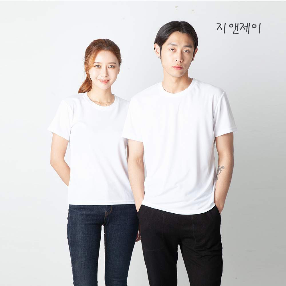 지앤제이 무지 기능성 카라반팔 라운드 30수 면티 나시 민소매 브이넥 : 단체티 전문 지엔제이