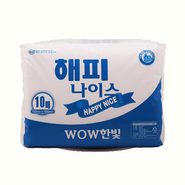 와우한빛 해피 나이스 애견 배변 패드 대형, 10매입, 10개 : 펫 마트