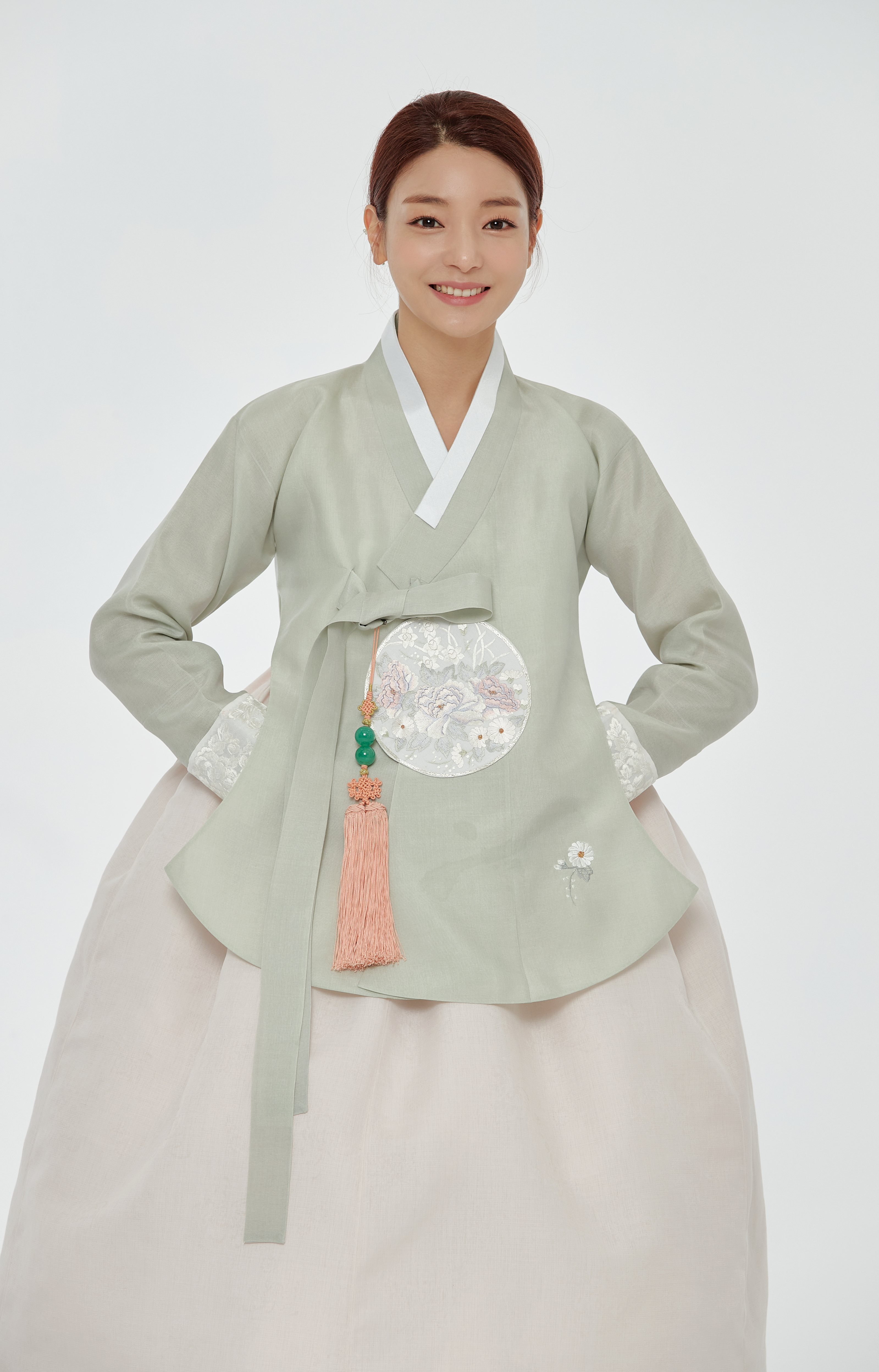 한복대여 한복브리에 옥빛하늘 결혼식 신부한복 웨딩촬영 행사 돌잔치 당의 : 한복 브리에