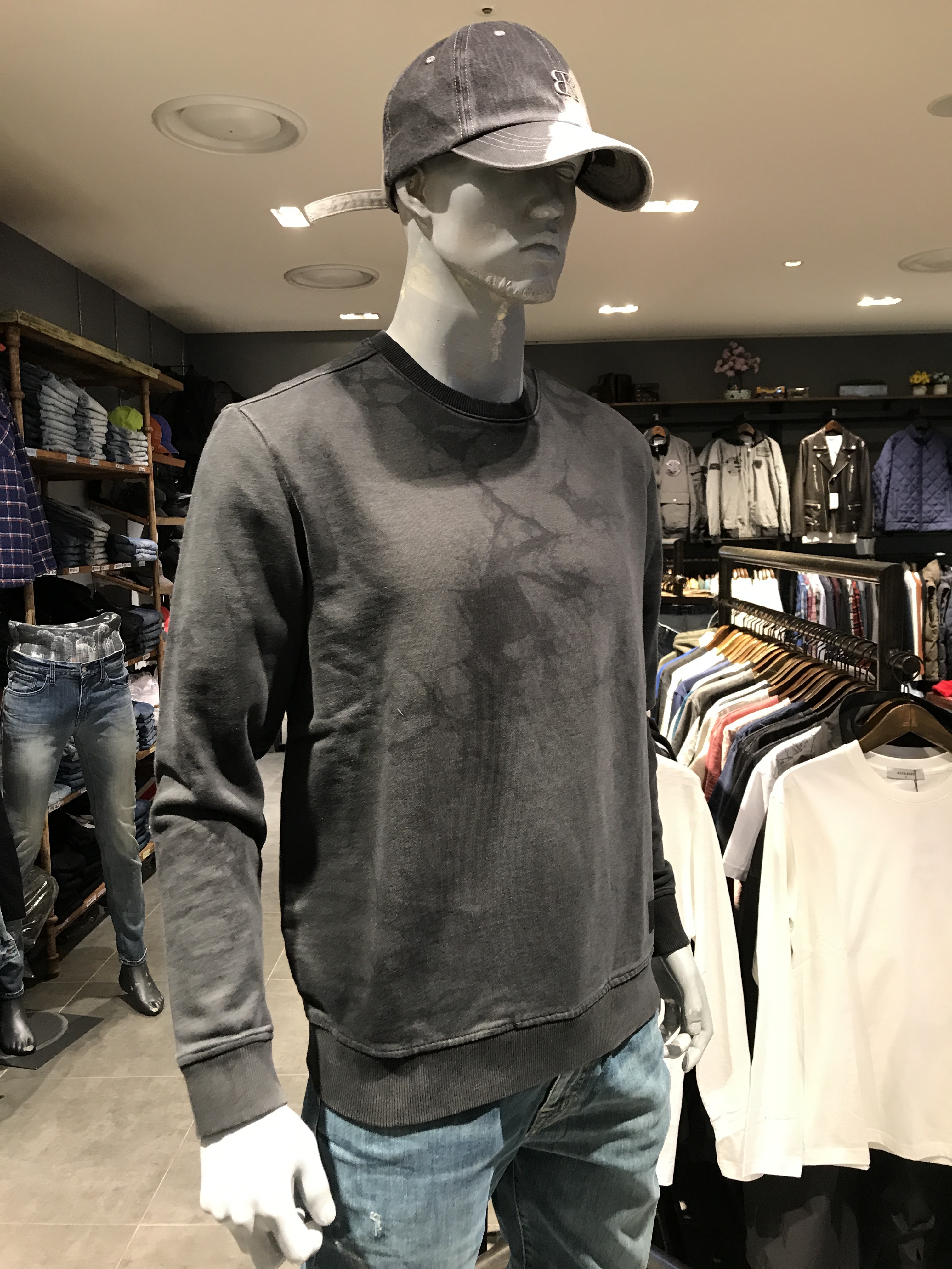 BUCKAROO 빈티지 주물럭 맨투맨 (남여공용) (B193TS310P) : 현대동대문 버커루