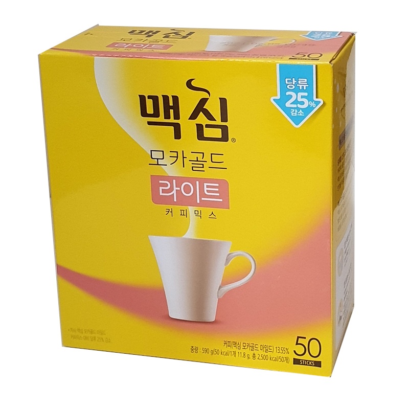 맥심 모카골드 라이트 커피믹스 50개입 : 커피랑