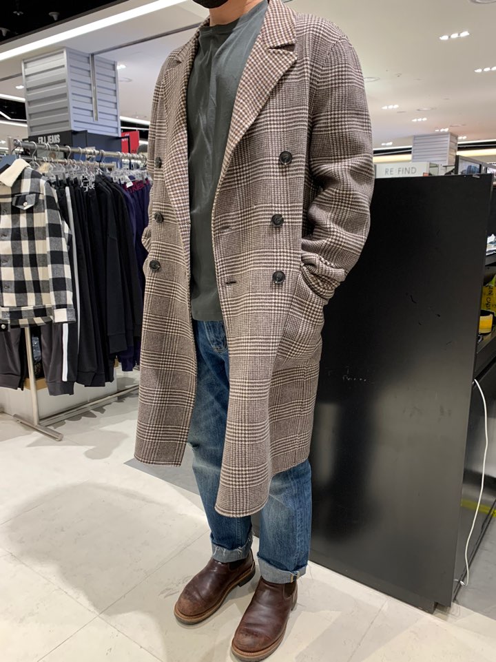 CK진 남성 더블 브레스트 울 양면 코트 J310584-902 : 현대시티아울렛 대구 CK진