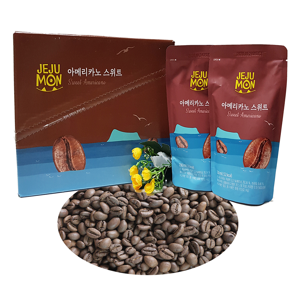 제주몬 아이스 파우치 230ml x 50팩 아메리카노 헤이즐넛 블랙/스위트/복숭아/블루레몬/석류/ : 뭔들킹