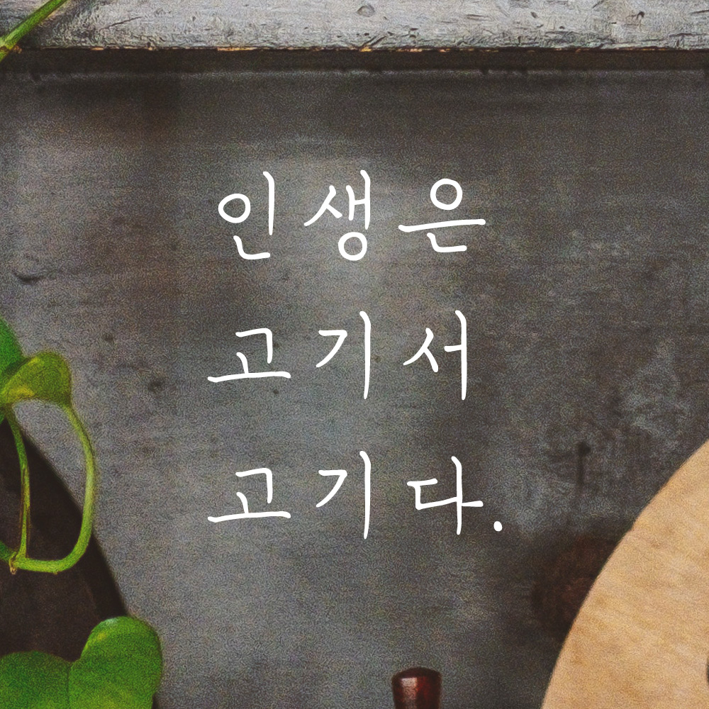 인생은 고기서 고기다 손글씨 식당 레터링 스티커 LH-031S검정 : 어썸투데이