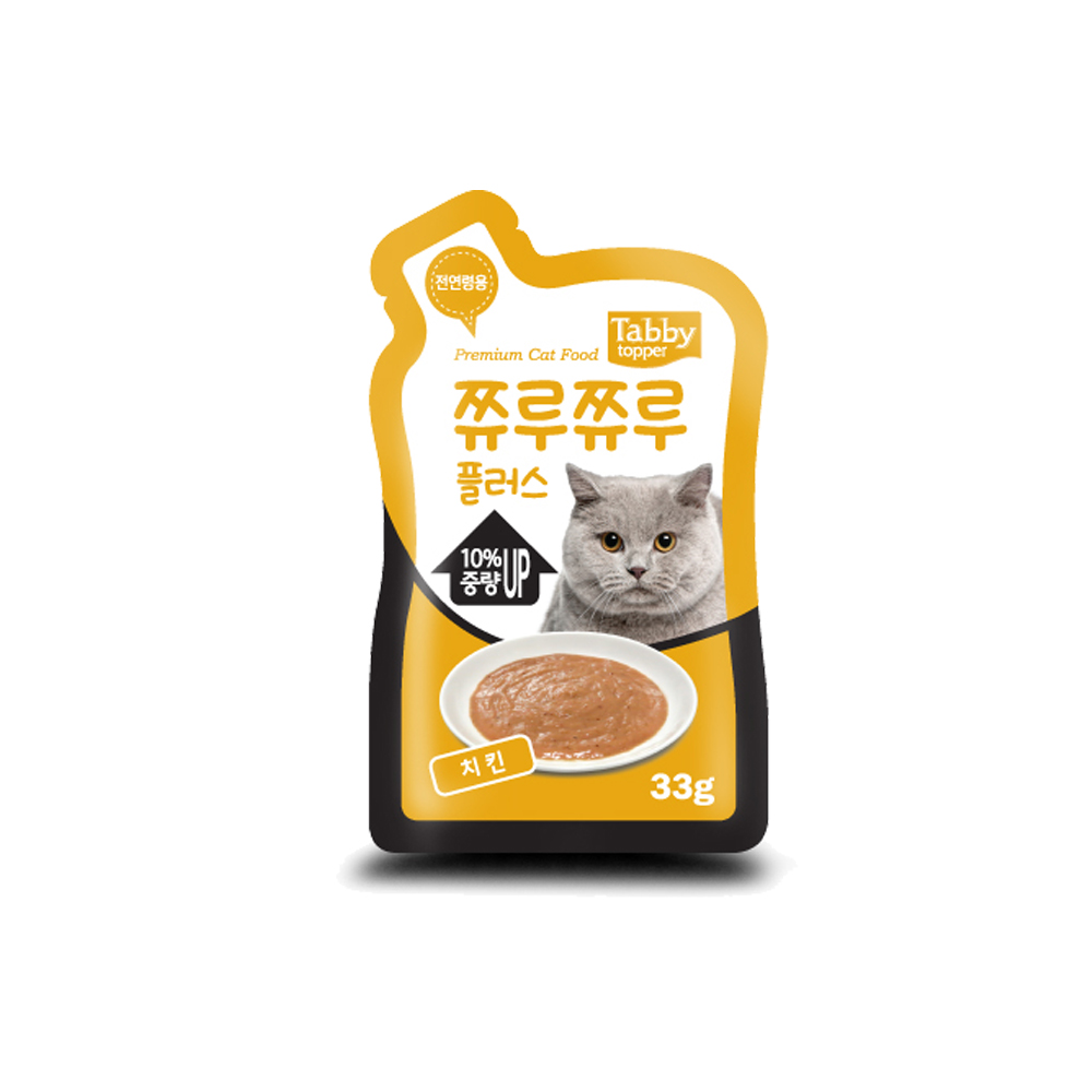 테비토퍼 쮸루쮸루 플러스 (치킨) 33g x 48개 : 두리펫