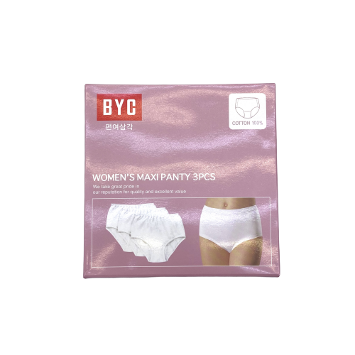 BYT7530 BYC 편여삼각 여성 순면 흰팬티 3매입 : 남대문마켓