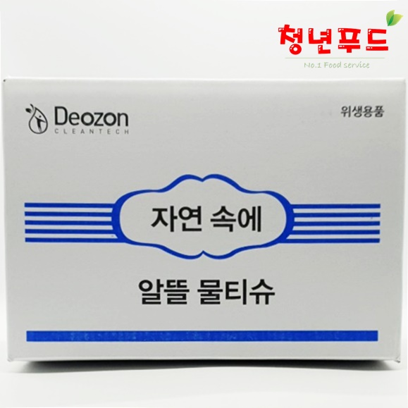 [청년푸드] 자연속에 알뜰 물티슈1Box 400개입 220mm x 180mm : 청년푸드