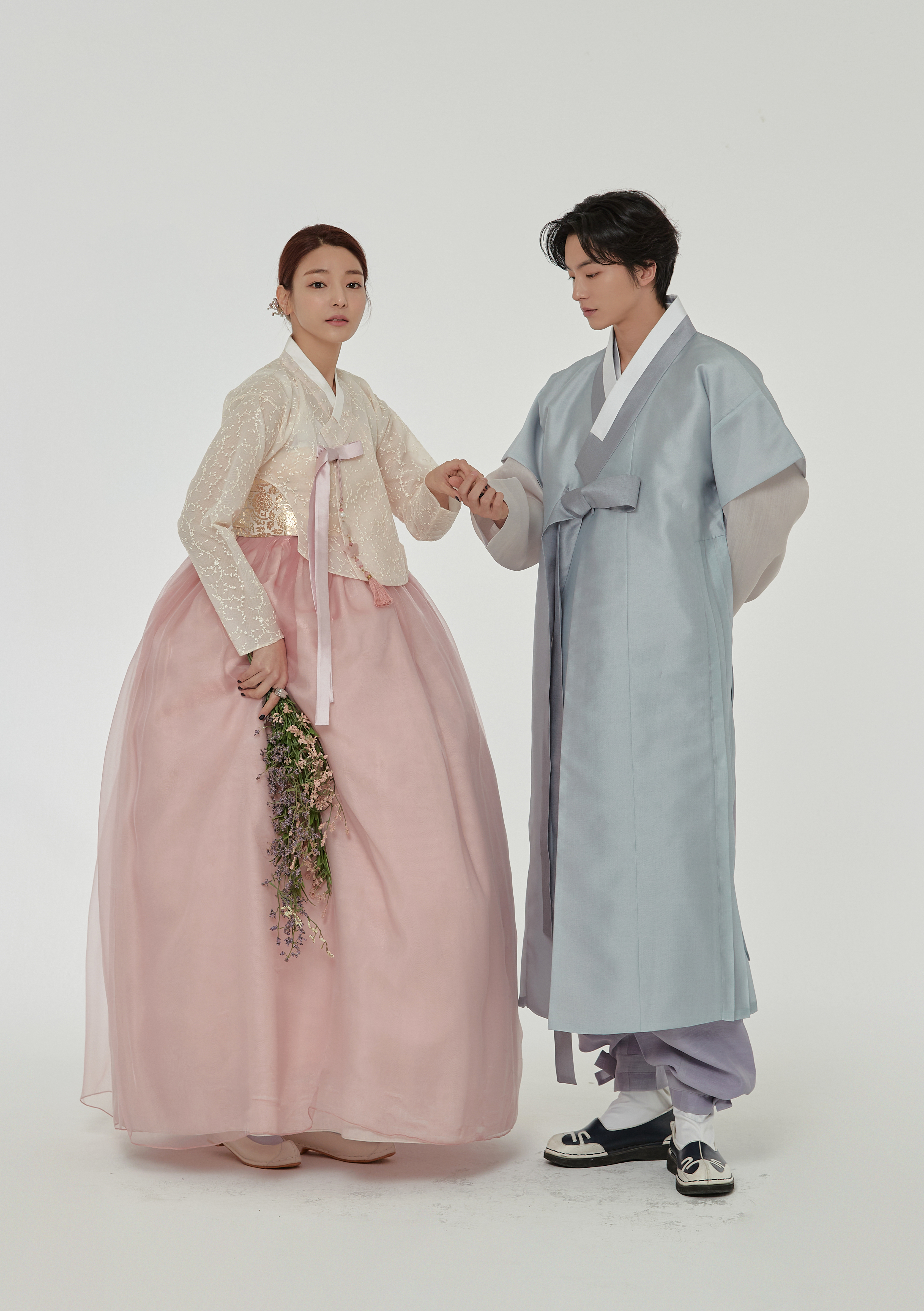 한복대여 한복브리에 벚꽃미니당의 스윗쾌자 커플한복 결혼식 웨딩 본식 촬영용 : 한복 브리에