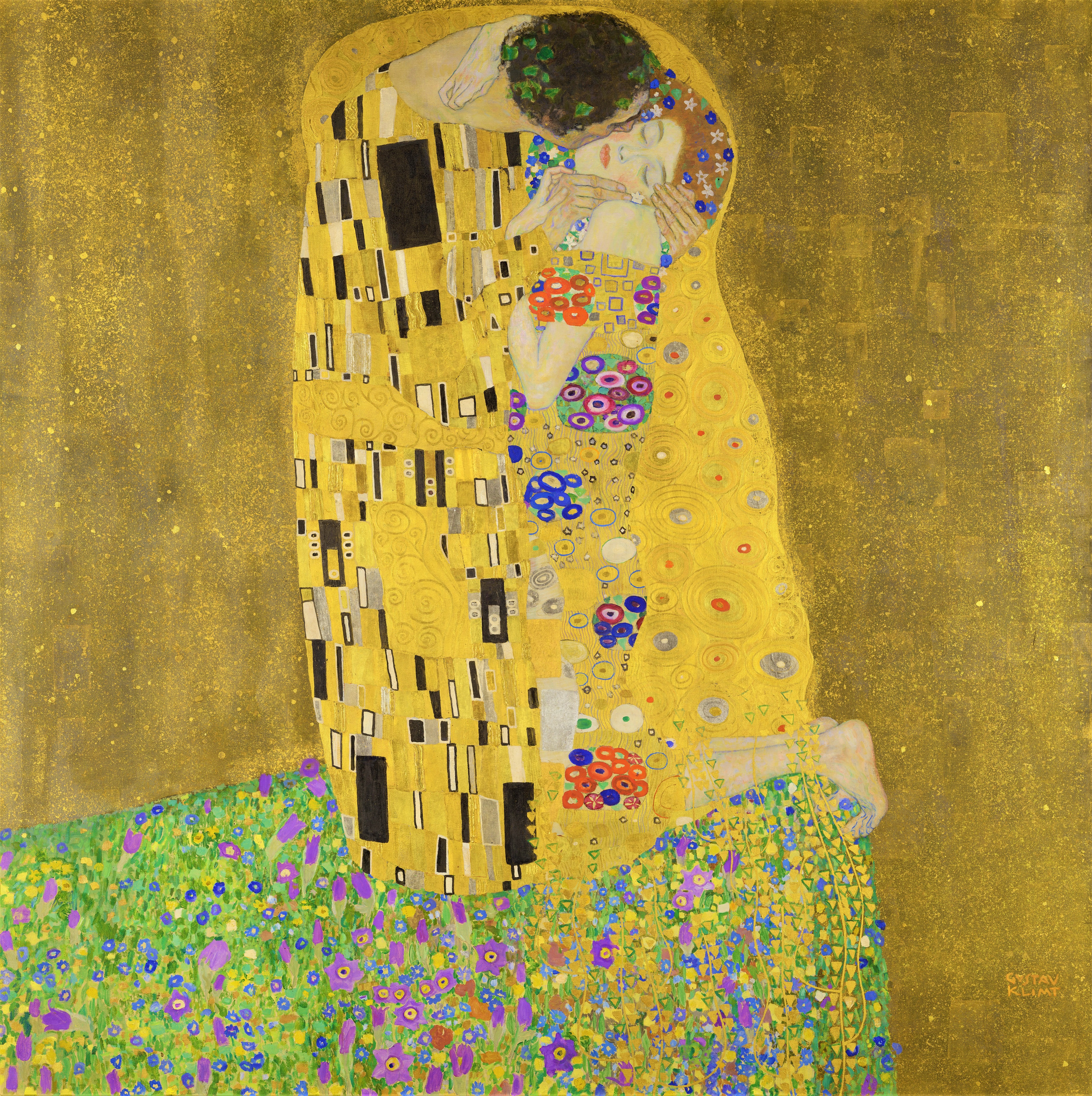 구스타프 클림트 키스 80x80cm 명화 그림 액자 사무실인테리어 거실 현관 복도 캔버스 : 한결같이