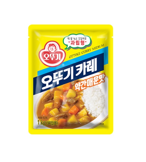 오뚜기 카레 약간매운맛 1Kg (유통기한임박: 23년 1월 26일) : 케이와이마트