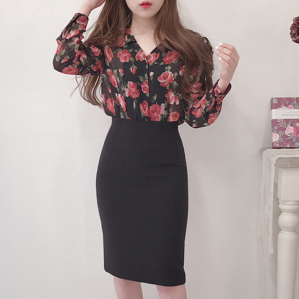 H라인 하이웨스트 펜슬 미니 미디 롱 스커트 : 미쁨 MIBBEUM