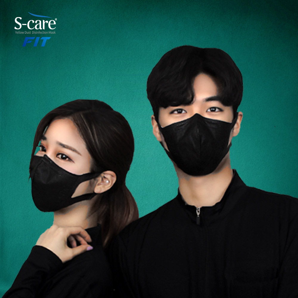 새부리형 패션 핏 KF94 마스크 - 황사 미세먼지 블랙 중형 30매 : 해울 라이프