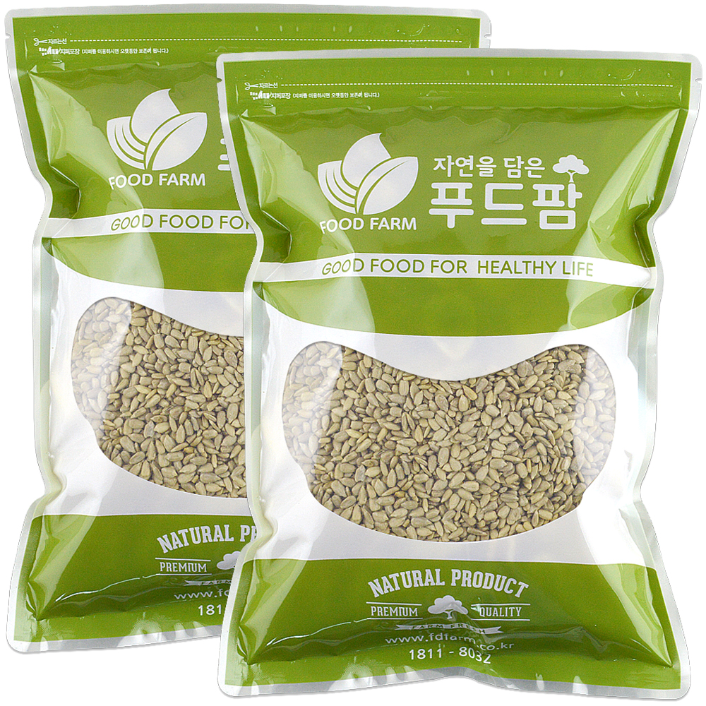 푸드팜 해바라기씨 2kg(1kg+1kg) : 푸드팜몰