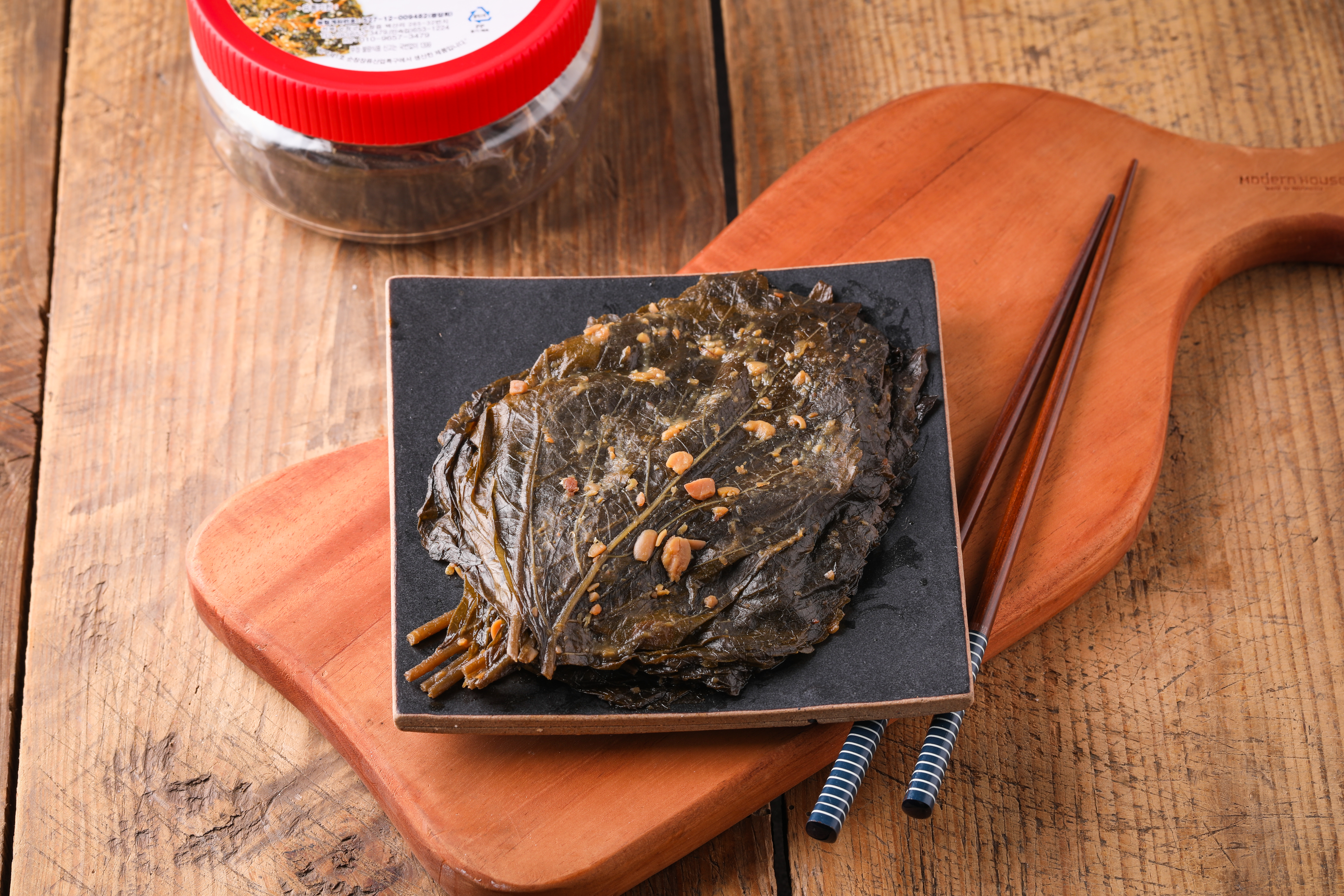 순창 김용순전통식품 된장깻잎장아찌 500g(국산 수제장아찌) : 김용순전통식품