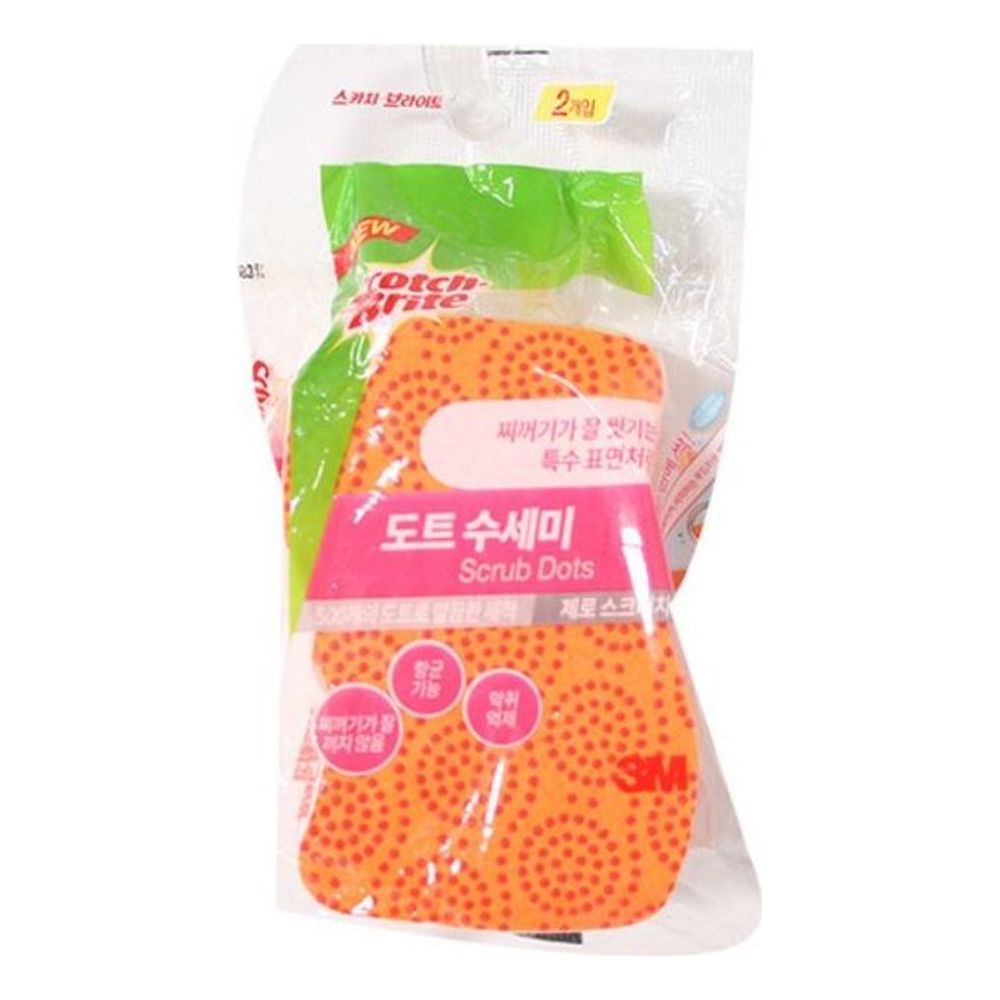 3M 강력세척 도트수세미/스폰지 제로 스크래치 설거지 주방 찌든때 수새미 : 스카이리더