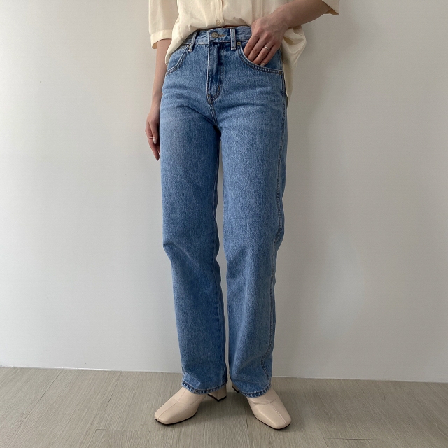 [40% SALE] 시스터마켓 중청 세미와이드 마치 데님 : 어베인