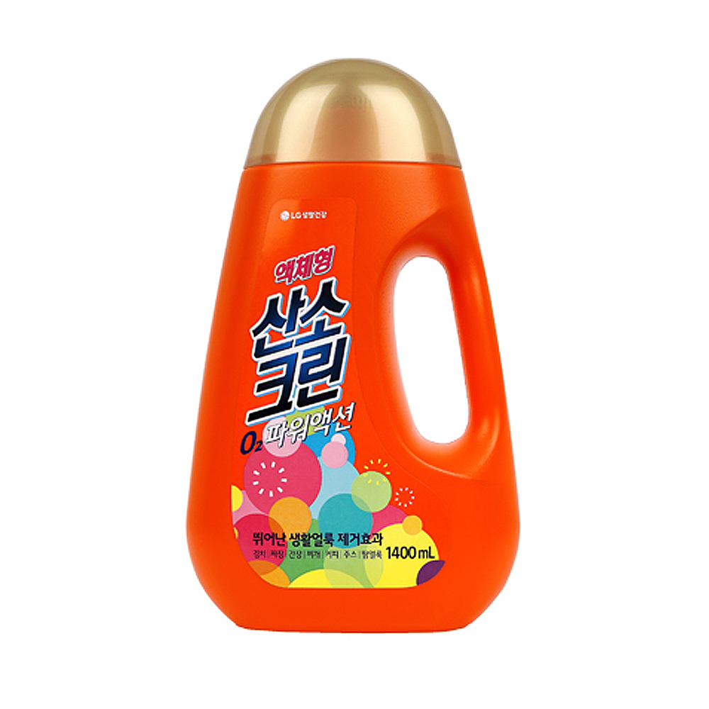 LG 테크 산소크린 베이킹소다 표백제 액체 1.2L 탈취 흰옷은 하얗게 색깔옷은 선명하게 : MOMOBOX