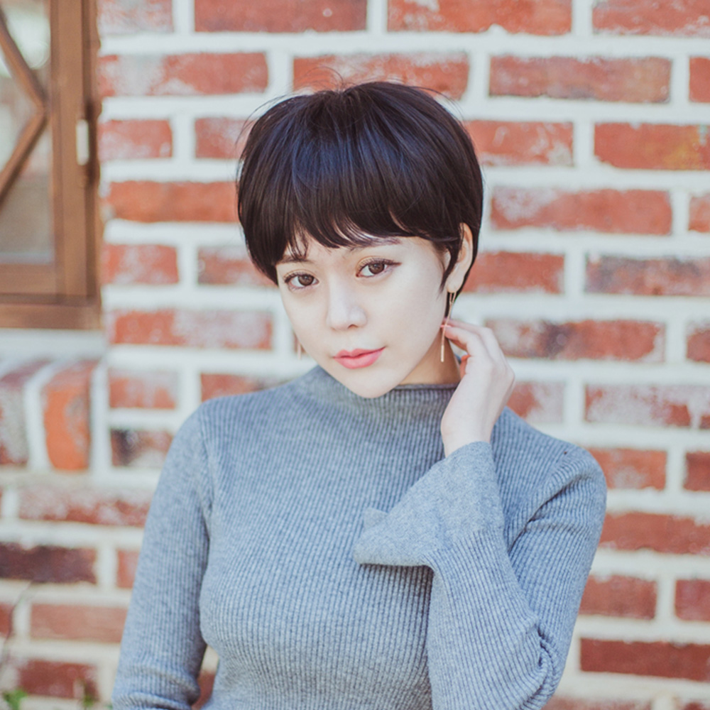 여자가발 숏컷 블랙 (전체가발,통가발) : 호시헤어위그