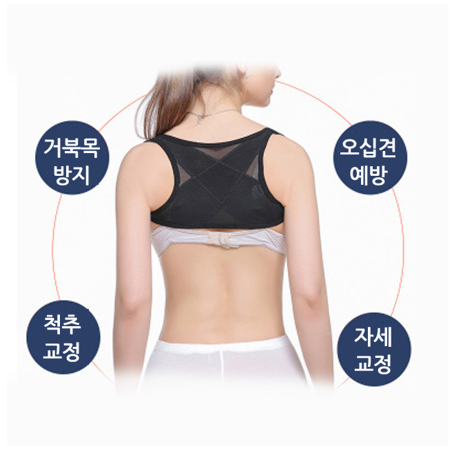 LAVIE 자세 교정 밴드 여성용 2종 굽은 자세 어깨 교정기 스트레칭 밴드 통풍 메쉬 : ANDMORE