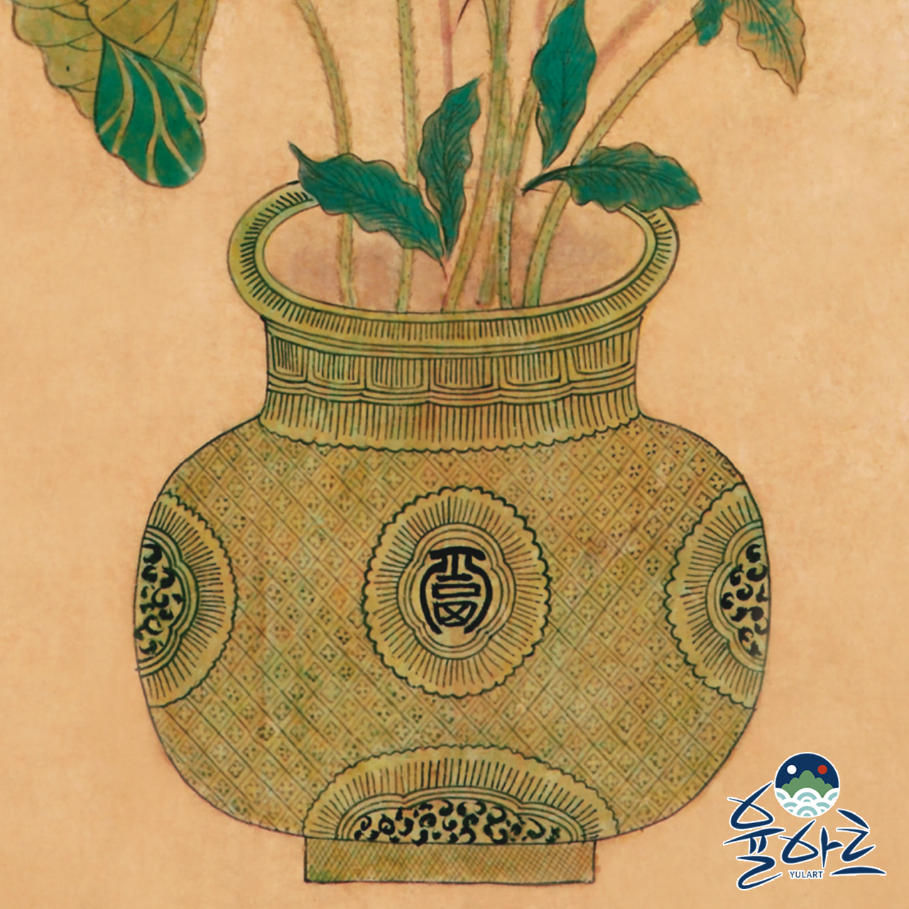 민화 연화도 연꽃그림 거실액자 돈들어오는그림 아크섹액자S : 율아트