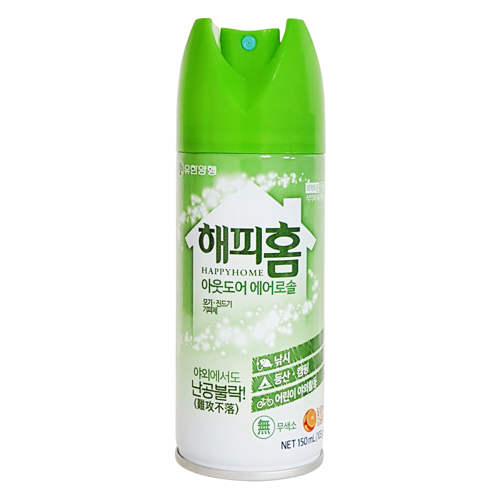 해피홈 아웃도어 에어로솔 모기기피제 150ml : 두배로마트