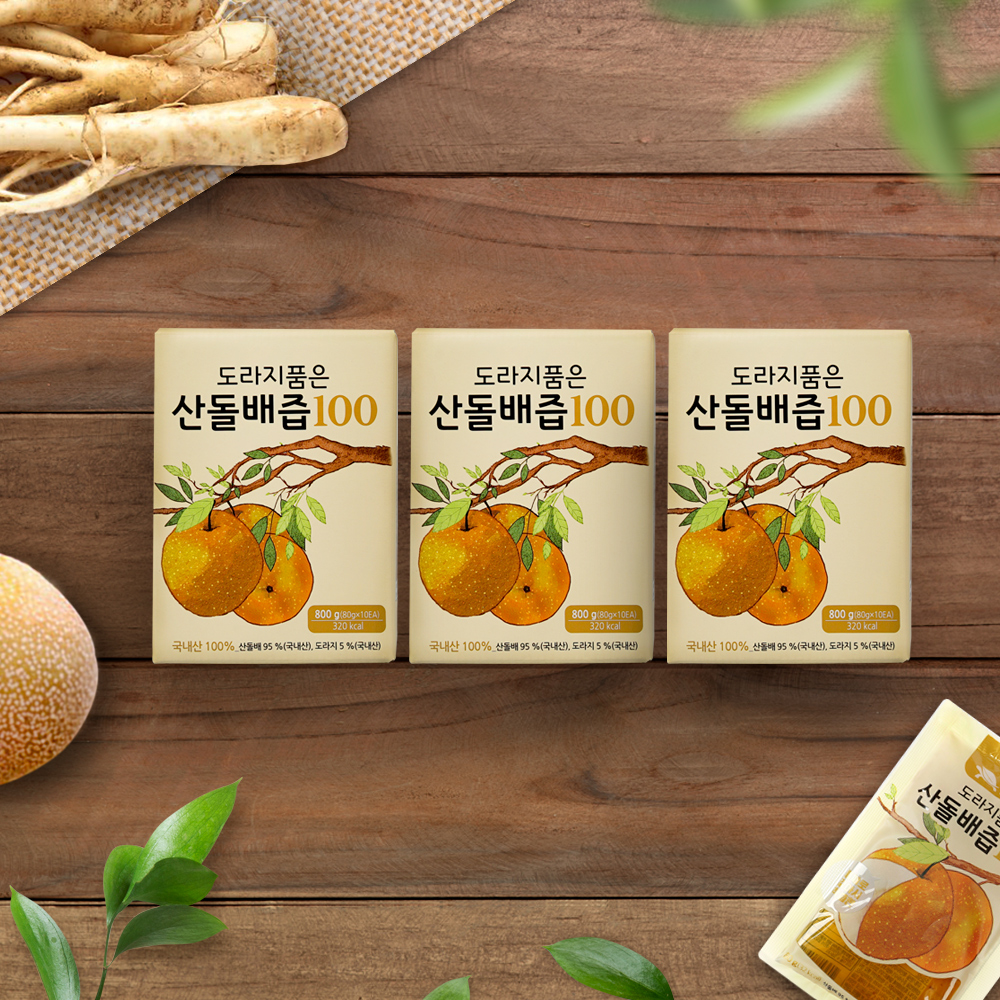 [슬로푸드]도라지 품은 산돌배즙 도라지배즙 80ml 60포 : 사나래