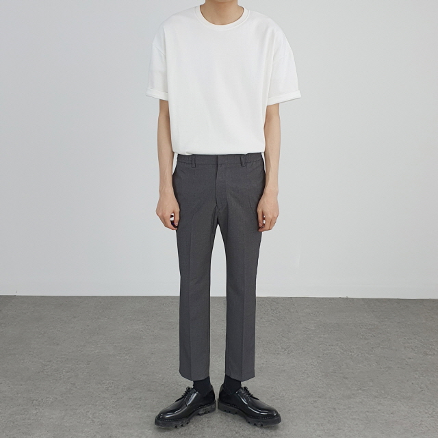 DM 코스 썸머 크롭 린넨 일자핏 반밴딩 9부 슬랙스 팬츠 (4color) : 미니멀옴므 MINIMAL
