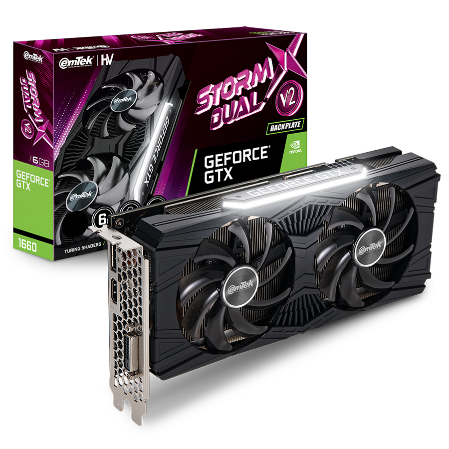 이엠텍 HV 지포스 GTX1660 STORM X Dual V2 OC D5 6GB : 피씨포올스토어