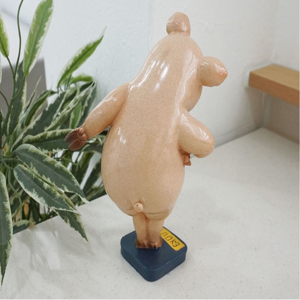 큐티 섹시 저울 위의 돼지 도자기 인형 테이블 선반 장식품 카페 매장 데코 다이어트 피그 : 토라미샵
