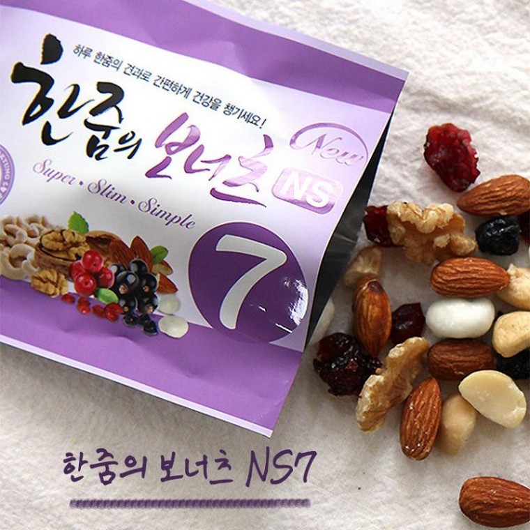 하루한줌 한줌의 보너츠 NS7 25봉 1박스 혼합 믹스 견과 : 블랙퀘스트 다이어트당뇨환자