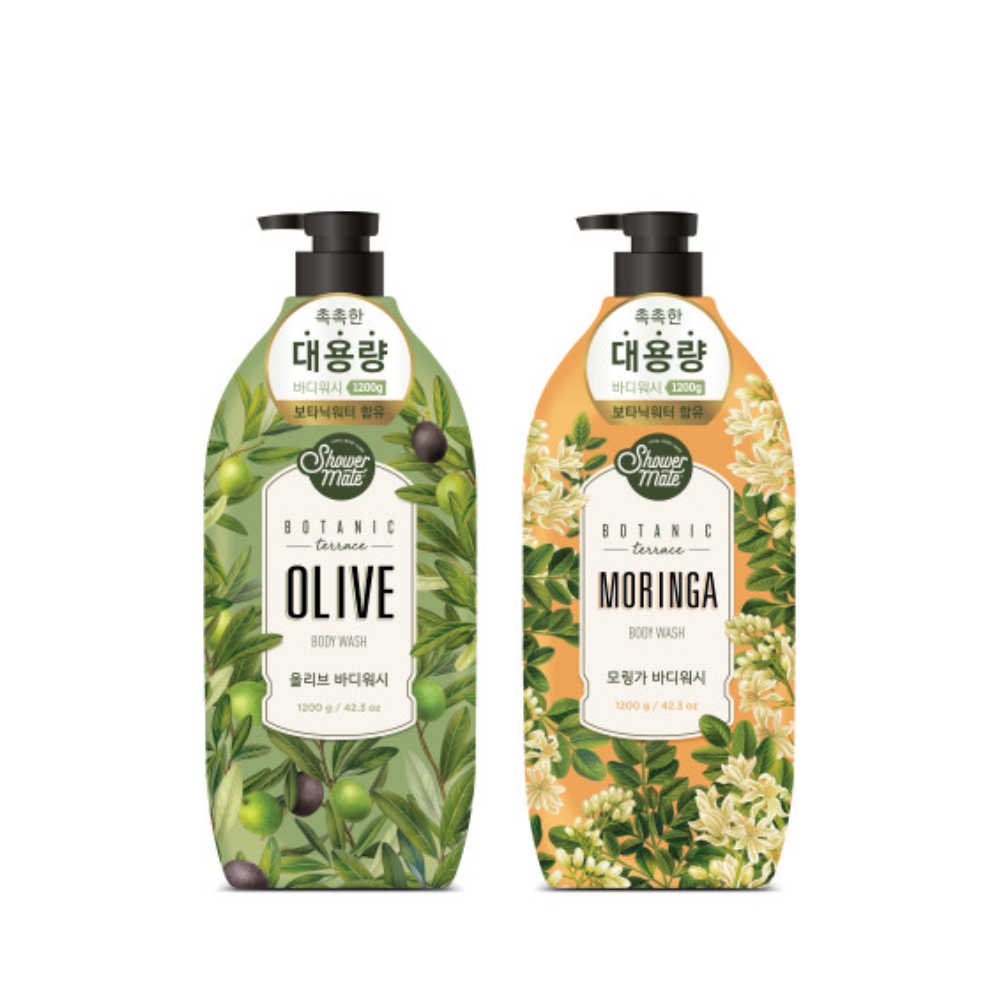 샤워메이트 보타닉 테라스 올리브/모링가 바디워시 1.2kg 바디클렌저 : 정성드림마트
