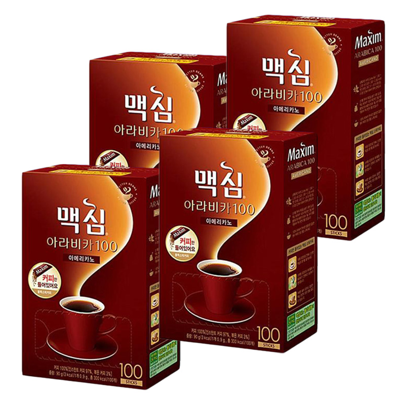 맥심 아라비카100 솔루블 설탕없이/커피만 들어있어요 400T(100Tx4개) : 제이케이