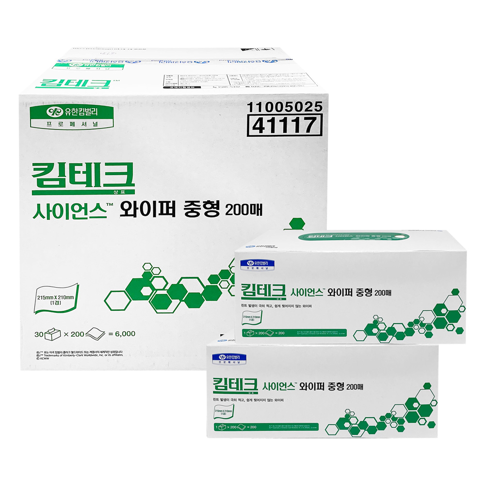 41117 킴테크 사이언스 와이퍼 중형 200매x30 한박스 : 꿀팁쇼핑