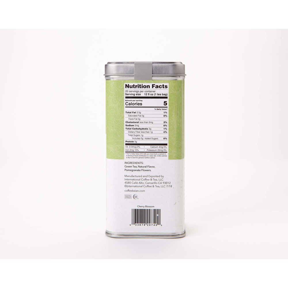 Coffee Bean & Tea Leaf Cherry Blossom Green Tea TeaBag 커피빈 체리 블라썸 그린티 녹차 20 티백 2팩 : 어라운드196