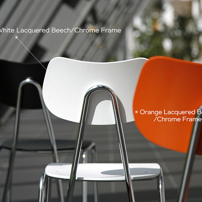 엘엔씨 스텐달 아르노 철제 의자 L&C stendal Arno 417 Chair Grey Stained Beech/Chrome Frame : 어바웃리빙