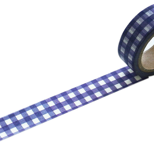 월드크래프트 마스킹테이프 깅엄체크 블루 15mm 종이 디자인 데코 포장 다이어리꾸미기 : 마켓피치