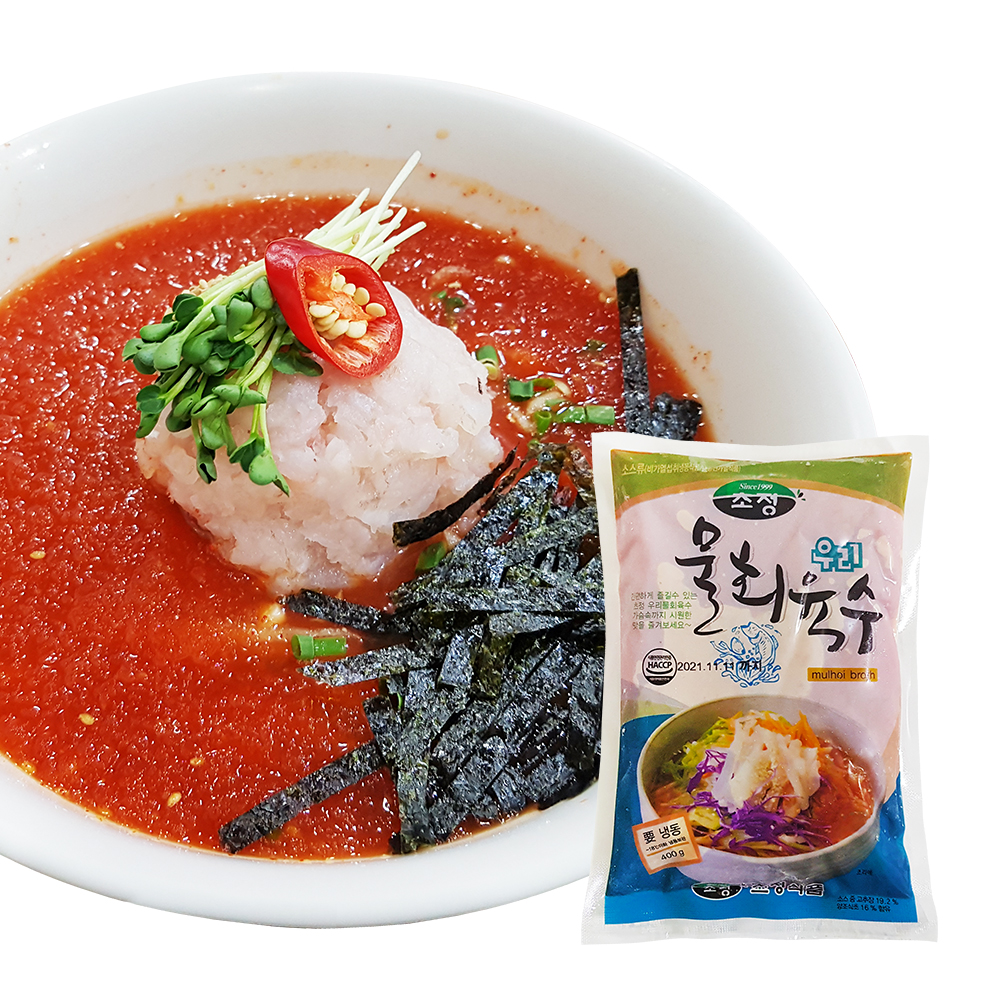 [초정식품] 우리 물회육수 400g x 30개 (무료배송) / 냉면 냉짬뽕 매운육수 : 하담몰