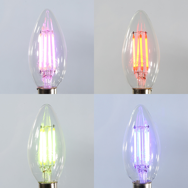소켓E14 LED칼라촛대구 그린 보라 블루 레드 옐로우 에디슨전구 필라민트전구 : 혜성LED전기조명