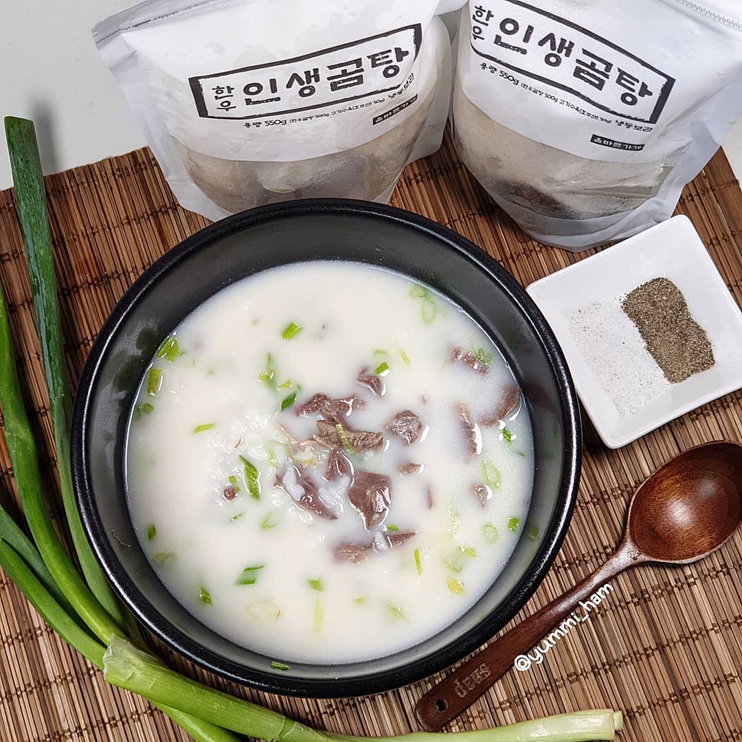 인생곰탕 한우 수제 곰탕 사골곰탕 설렁탕 아롱사태 포함 550g : 더올바른 곰탕