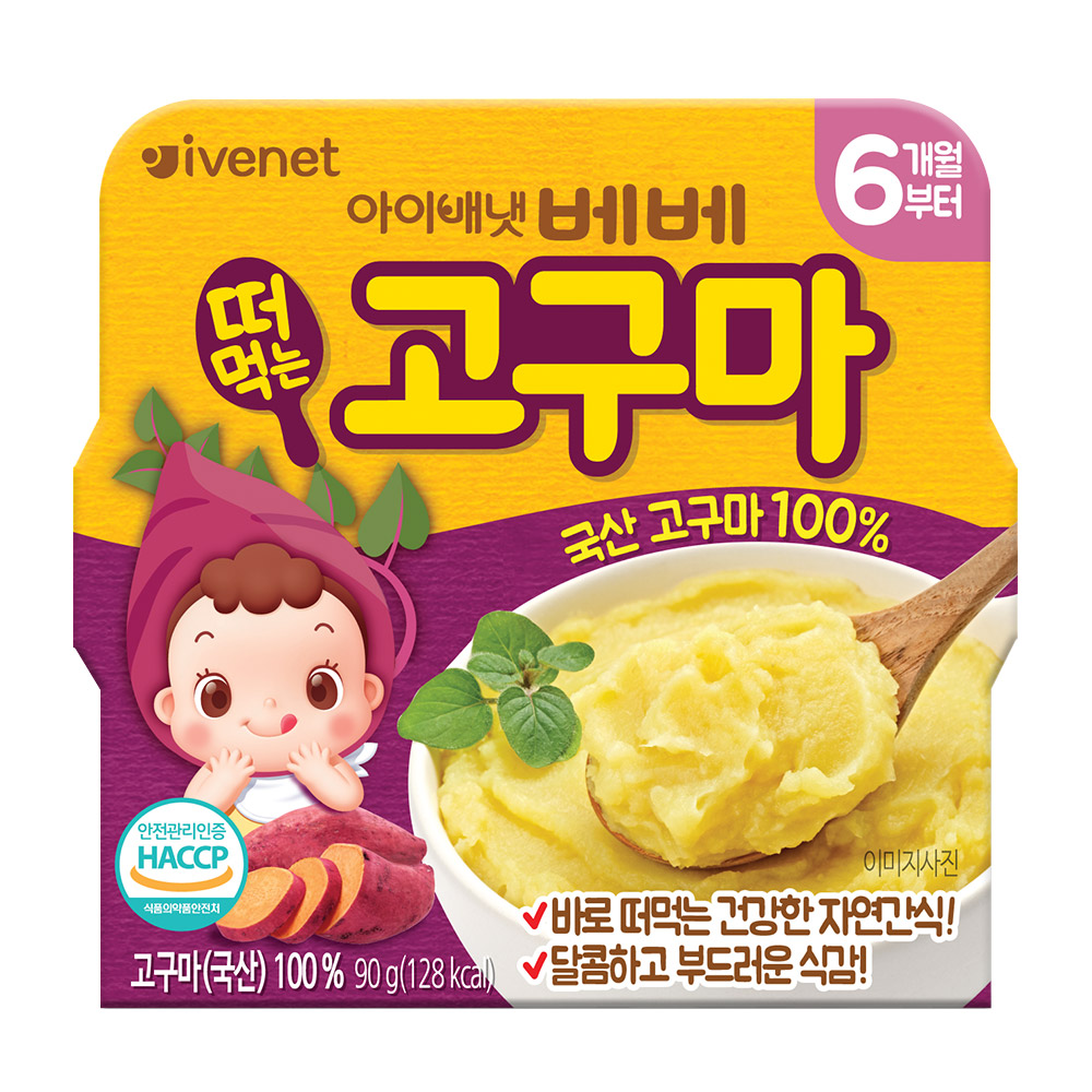 [아이배냇]아기퓨레 아기이유식 아기간식 떠먹는 고구마 바나나 사과 7개 : 신우리빙마을